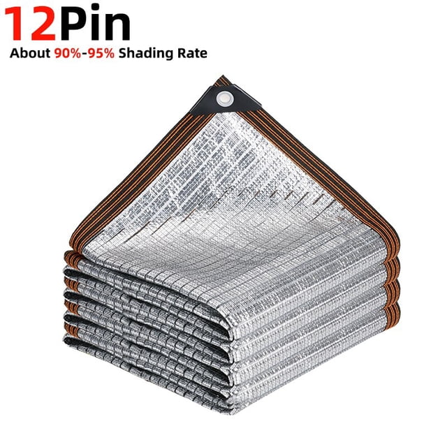 4 Kinds of Style Thicken 12Pin Anti-UV 90% Shading Rate HDPE Sun Shade Net Pergola Camping Mesh Outdoor Awnings Swimm Pool Cover1x6m He Qiyong unisex