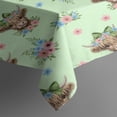thumbnail image 3 of Green Highland Cow Flower Pattern Rectangle Tablecloth 60"x84",Waterproof Polyester Rectangle Table Cloth, Wipeable Spillproof Polyester Tablecloth for Dining, Camping, Indoor and Outdoor, 3 of 5