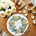thumbnail image 2 of Round Placemats Yellow Rose Wreath 15 inch Set of 6 Table Mats for Dining Table Leaf Plant Heat Resistant Non-Slip Kitchen & Home Decorative Place Mat Set, 2 of 8