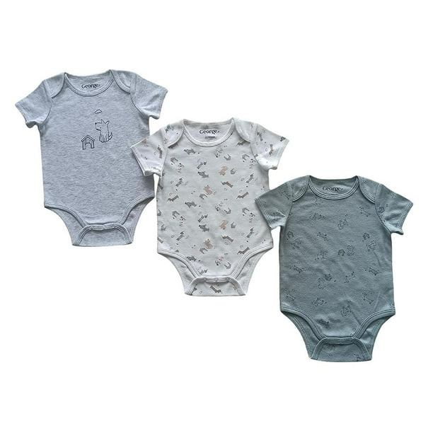 Set de 3 Pañaleros George Estampados para Bebo Manga Corta