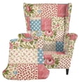 thumbnail image 2 of HUISEFOR Wing Chair Slipcovers, Vintage Patchwork Floral Wingback Chair Covers, Armchair Protector, Breathable & Comfortable, Anti‑Slip & Wear‑Resistant, for Living Room Wingback Sofa Chair, 2 of 7