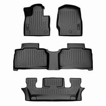 SA0423-B0423-C0423 Custom 3 Row Floor Mats Liner Set - Only Fits 6 Passenger Models with 2nd Row Bucket Seat for 2020-2023 Ford Explorer, Black