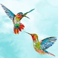 thumbnail image 3 of St Hilaire, Elizabeth 12x12 Black Modern Framed Museum Art Print Titled - Hummers and Blooms I, 3 of 5