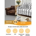thumbnail image 5 of Black Spring Leaves Couch Cover for 2 Cushion Sofa, Pastoral Botanical Striped Flowers Washable Loveseat Sofa Covers Slipcover for Sectional Sofas L-Shaped, Couch Throw Cover 71"x118", 5 of 9