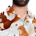 thumbnail image 5 of Squirrel Men's Short Sleeve Shirts, Casual, Printed, Button Down, Beach Shirt - Spread Collar Tops for Summer Beach Fun, 5 of 6
