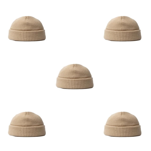Qarigey Gorro de invierno Gorros de cabeza corta Hombres Mujeres Sombreros Snowboard Beige Type2 NO2