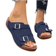 thumbnail image 4 of Viluyesy Womens Slide Sandals, Slip-On Soft Sole Wide Width 2026 Ladies Summer Comfortable Shoes Dark Blue US6.5, 4 of 9