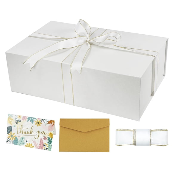Caja de Regalo YINUOYOUJIA Grande Blanca 35x23x11 cm con Tapa Magnética