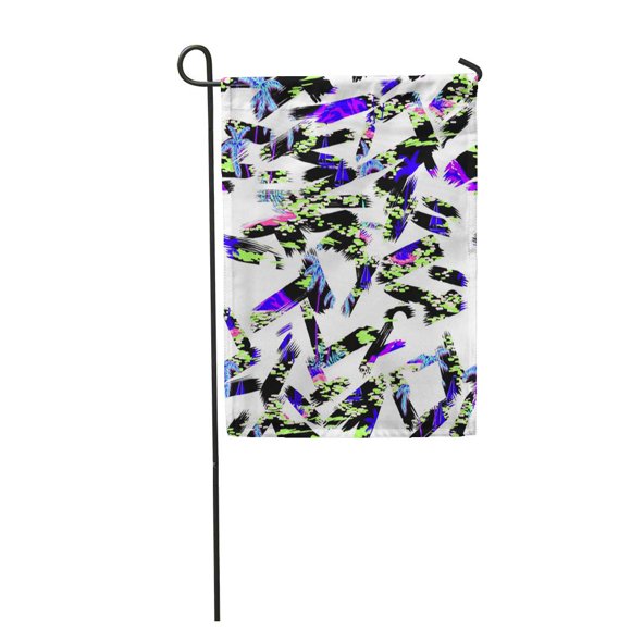 POGLIP Graphical Contrast Brushstrokes Colorful Hawaii Pattern Mountain Palm Trees Boats Garden Flag Decorative Flag House Banner 12x18 inch