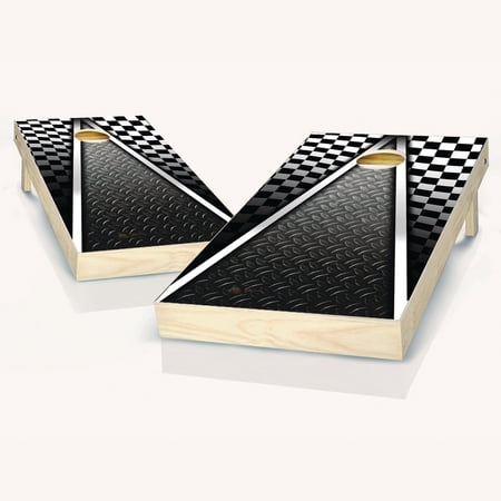 Skip's Garage Racing Solid Wood Cornhole Board Set