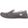 thumbnail image 5 of SNUGRUGS Mens Ronnie Suede Moccasin Slippers with Wool Inner and Suede Sole - Grey - US 12, 5 of 7