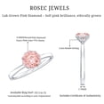 thumbnail image 6 of Rosec Jewels IGI Certified Lab Grown Pink Diamond Solitaire Engagement Ring - 1 Carat - Fancy Pink Color and VS1 Clarity - Gift for Special Occasions, 14K White Gold, US 13.00, 6 of 9