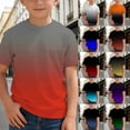 thumbnail image 2 of LRen Boys White T Shirt Boy Gradient Color Print Short Sleeve Tshirts Kids Summer Crew Neck Shirt Loose Summer Tops Tees, 2 of 7
