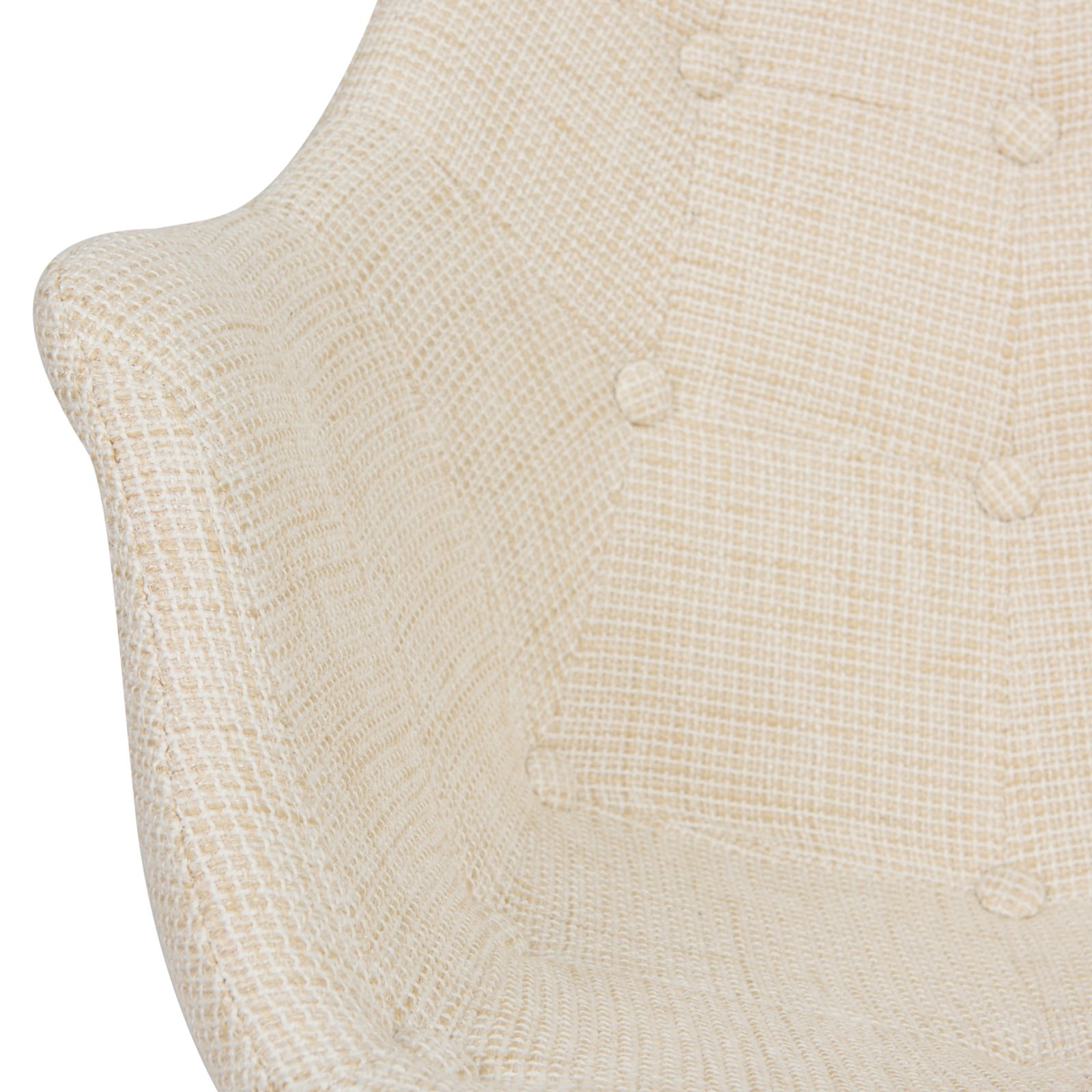 Modern Upholstered Rocking Chair – Small Accent Chair for Nursery, Kids, or Living Room | Nursing Chair with Curved Back & Wood Rocker Legs, Beige