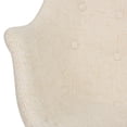 thumbnail image 3 of Modern Upholstered Rocking Chair – Small Accent Chair for Nursery, Kids, or Living Room | Nursing Chair with Curved Back & Wood Rocker Legs, Beige, 3 of 7