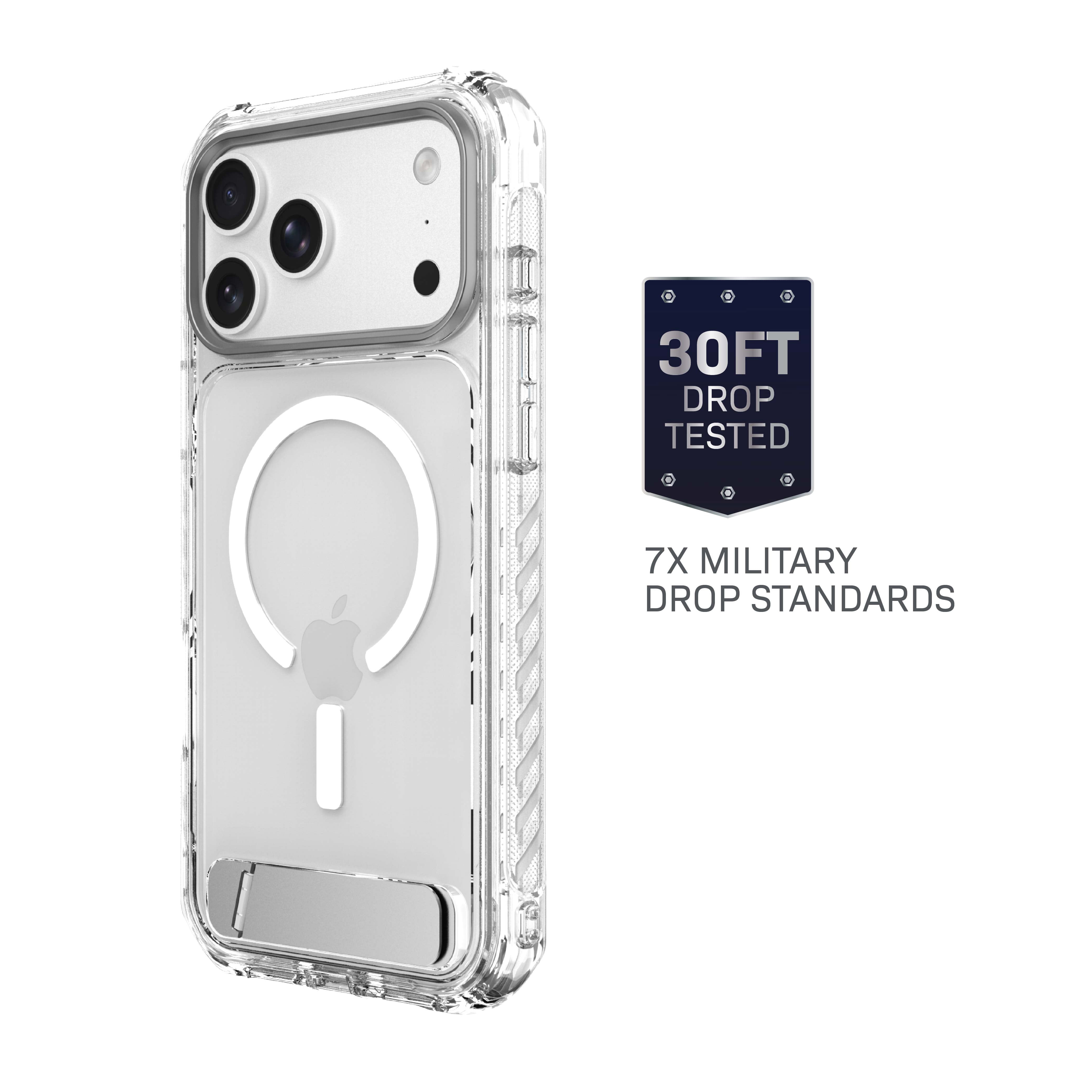 Body Glove Rugged Phone Case with Kickstand for iPhone 18 Pro Max / 17 Pro Max, MagSafe Compatible - Clear