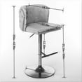 thumbnail image 2 of Swivel Bar Stools Set of 2, Upholstered Barstools Adjusatble Seat Height, Bar Stools with Backrest for Home Pub and Kitchen Island, Burgundy+Gold, 2 of 9