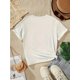 thumbnail image 2 of Camiseta informal de manga corta para niña - DISFRUTA DE LAS PEQUEÑAS COSAS - Estampado gráfico con caras alegres, cuello redondo suave y elástico, camiseta blanca lavable a máquina para uso informa, 2 of 6