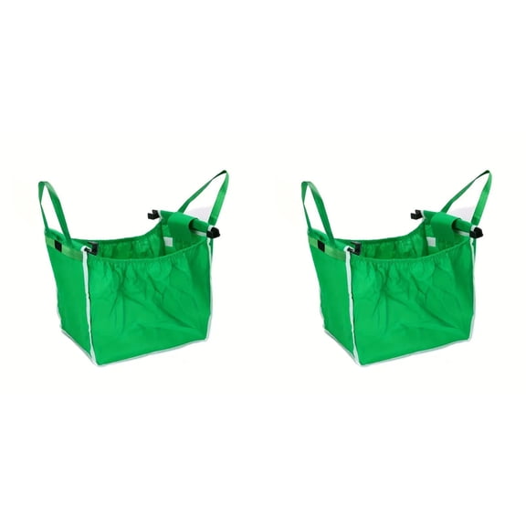 Clearance Sale! Leott Food Storage, the Storage, Foldable Tote Handbag Large Trolley Clip to Cart Grocery Reusable Shopping Bags Food Storage Bags Clip to Cart Supermarket Bags Green 2PC