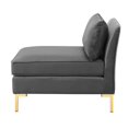 thumbnail image 5 of Sectional Sofa Set, Velvet, Grey Gray, Modern Contemporary Urban Design, Living Lounge Room Hotel Lobby Hospitality, 5 of 9