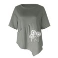 thumbnail image 4 of Birdeem Fashion Woman Causal Round Neck Printing Blouse Short Sleeve T-Shirt Summer Tops, 4 of 5