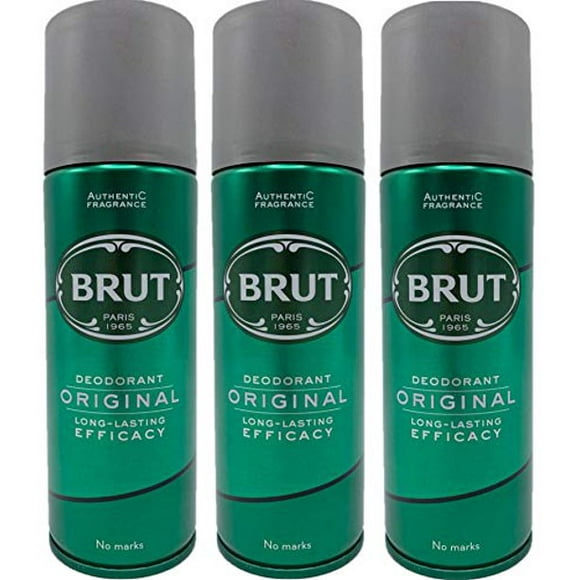 Brut 3 X Spray Corporel Déodorant Original 200Ml pour Hommes