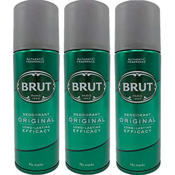 Brut 3 X Spray Corporel Déodorant Original 200Ml pour Hommes