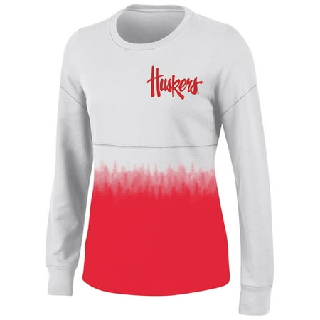 Nebraska Cornhuskers Ncaa Beverage - Women's White Nebraska Cornhuskers Oversized Fan Long Sleeve T-Shirt