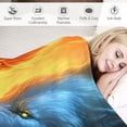 thumbnail image 3 of Nawypu  Wolf Gifts Blanket, Fire and Ice Wolf Blanket, Cool Wolf Gifts, Wolf Gifts for Men Boy Wolf Lovers, Wolf Birthday Gifts, Wolf, Plush Novelty Wolf Stuff, Blue Red Fire,, 3 of 6