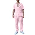 thumbnail image 1 of Erwazi Mens Hoodie Sets 2 Piece Outfits Lightweight Zip Up Short Sleeve Hoodies & Pants Set Lounge Wear Tracksuit Set, 1 of 2