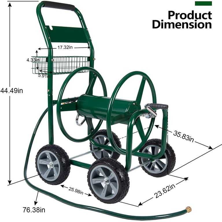 YLSHRF Garden Accessory,G1/2 Hose Reel Cart With Wheels Portable Garden  Lawn Yard Water Pipe Winder Organizer For 35m Hose,Portable Reel Cart 