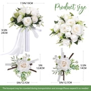Ayieyill Wedding Bouquets for Bride and Bridesmaids, Tossing Artificial Flower Bouquets, Wedding Decorations