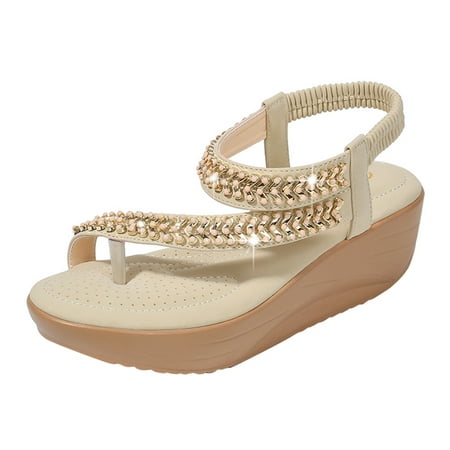 

TAIAOJING Women s Sandals Sandals Shoes Wedges Buckle Strap Sandals Summer Shoes For Zapato