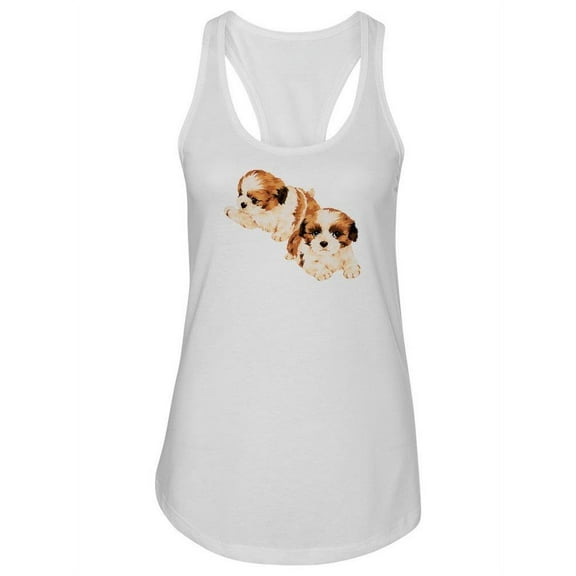 Two Cute Puppies. Tank Women -Image by Shutterstock, Female x-Large