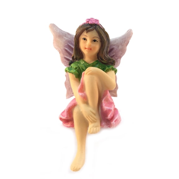 GlitZGlam Emma the Sitting Garden Fairy – a Miniature Fairy Statue for Your Fairy Garden