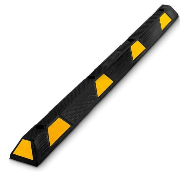 Danolapsi Heavy Duty Rubber Parking Curb with 8 Reflective Strips,72.8" Extra Wide Vehicle Stopper, 55,000 lb Capacity for Driveways, Garages & Commercial Lots