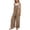 Coffee, variant on Girls' Cotton Linen Overalls, Solid Color Casual Loose Fit Jumper with Adjustable Back Buckle Straps,Long Sleeve Utility Romper for Play, Outdoor Activities, Everyday Street Style Fashion - Green