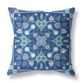 thumbnail image 5 of Amrita Sen Designs  18 x 18 in. Paisley Leaf Geo Broadcloth Indoor & Outdoor Zippered Pillow - Midnight Blue, Green & White, 5 of 5