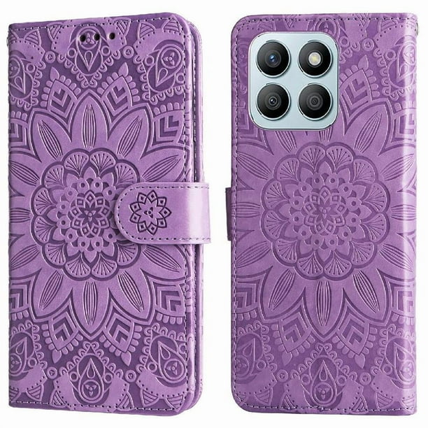 Funda tipo cartera GANGXUN para Honor X8B , diseño girasol, cuero PU, soporte, cierre magnético, tarjetero