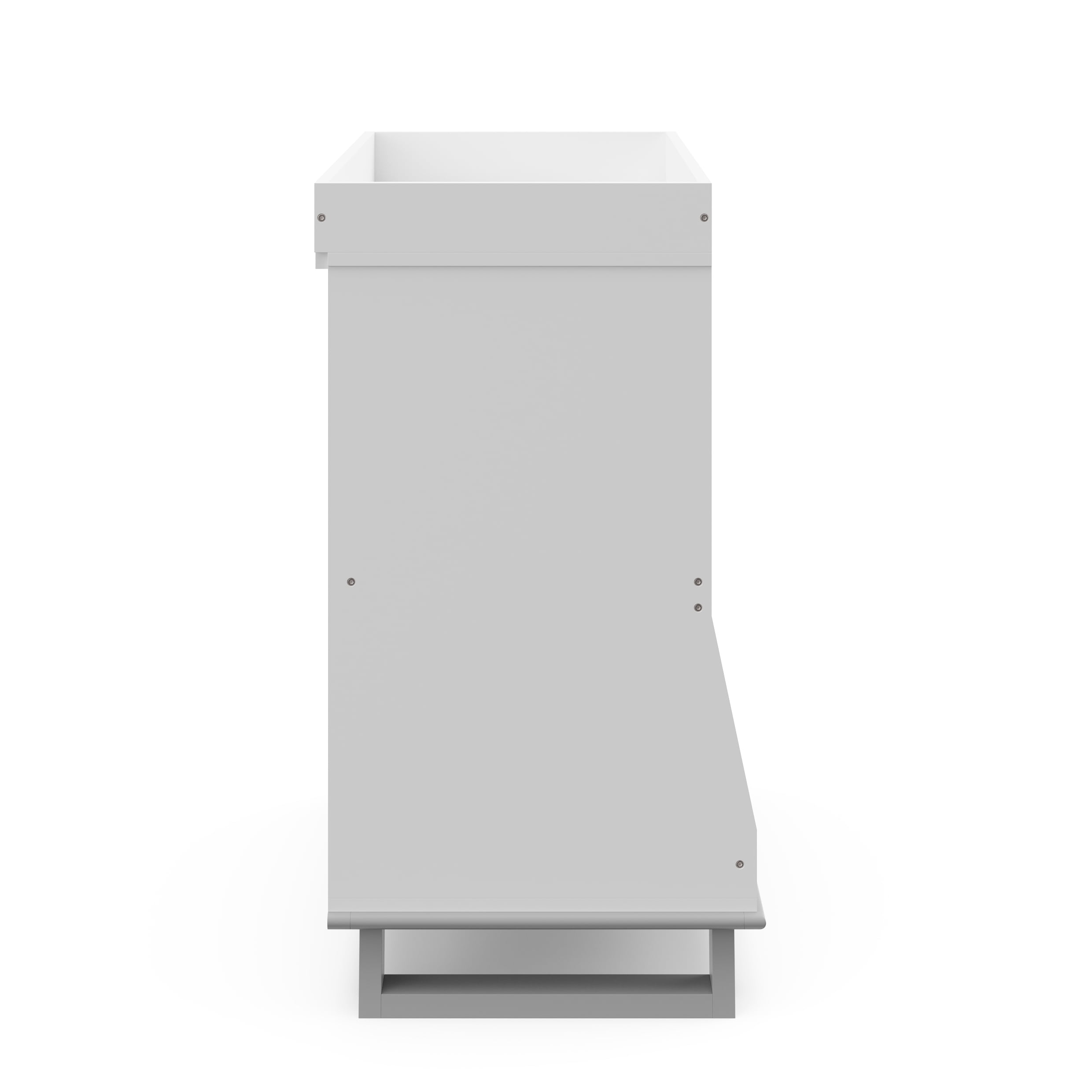Storkcraft Modern Convertible Infant Changing Table, White with Pebble Gray