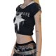 thumbnail image 4 of VISgogo Conjunto de camiseta para mujer, camiseta de manga corta con cuello redondo y estampado de letras con camisola para casual VISgogo moda, 4 of 9