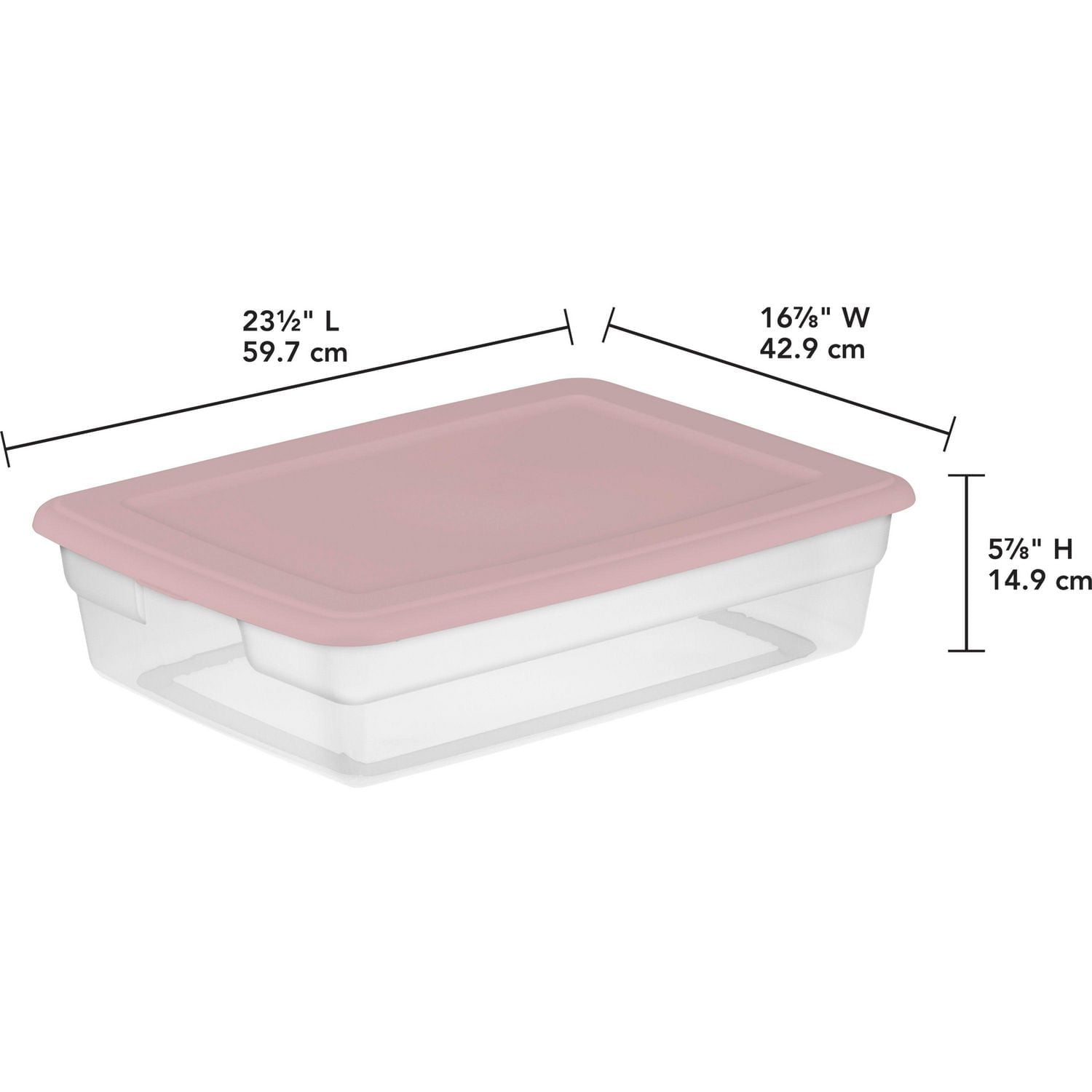 Sterilite Set of (2) 28 Qt./26 L Storage Box - Pink, (2)26L, Pink