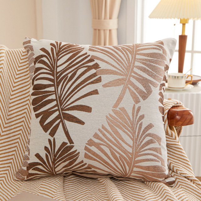 Funda de almohada decorativa para sofá con flores, funda de almohada suave para mesita de noche
