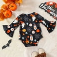 thumbnail image 4 of MEZZALL Boys Girls Long Sleeve Halloween Cartoon Prints Romper Bodysuit One-Pieces O-Neck Onesie Clothes Toddler Daily Wear Trendy / 9-12 Months, 4 of 5