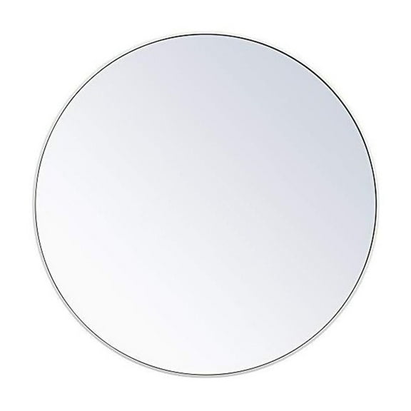 Elegant Decor Metal frame round mirror 42 inch in White