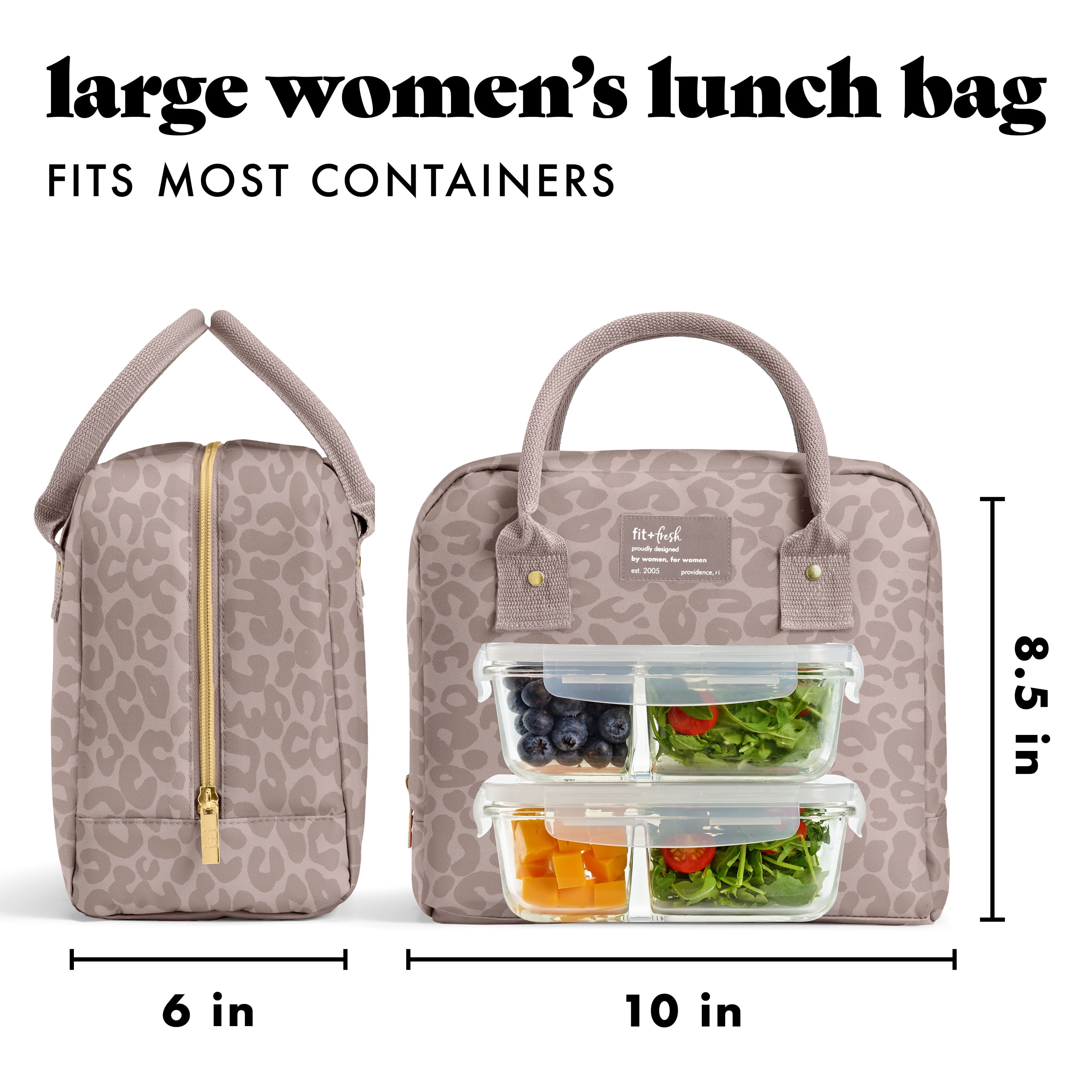 Fit & Fresh 7039CX3829 Bloomington Lunch Bag Kit - Mocha Feline Fine
