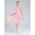 thumbnail image 4 of Doomiva Kids Girls Modern Lyrical Dance Dress Sleeveless Ballet Leotard Applique Rhinestones Figure Skating Dress Pink 8, 4 of 6