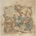 thumbnail image 3 of Mauro Gandolfi 20x20 Black Modern Framed Museum Art Print Titled - Vignette with an Allegorical Figure of Astronomy (ca. 1798), 3 of 5