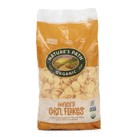 Natures Path Breakfast Cereal Honey Corn Flakes Organic 26 oz Eco Pac Bag