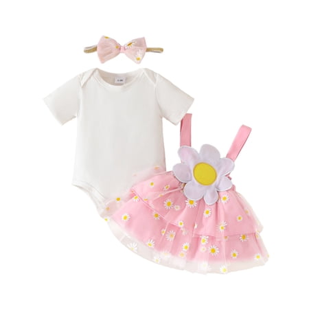 Yindaity Onesies Girl Baby-girls Short Sleeve Bodysuits One-piece 100% Organic Cotton for Baby Boys Pink 3-6 Months
